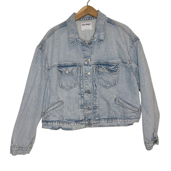 Old Navy Cropped Light Wash Jean Jacket xl - Picture 5 of 5
